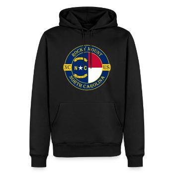 Rocky unt North Carolina Flag USA Souvenir - Sweat à capuche Premium bio Homme - noir - Devant - Nico (187cm)