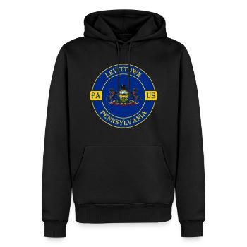 Levittown Pennsylvania Flagge USA Souvenir Abzeichen - Männer Premium Bio Hoodie - Schwarz - Vorne - Nico (187cm)