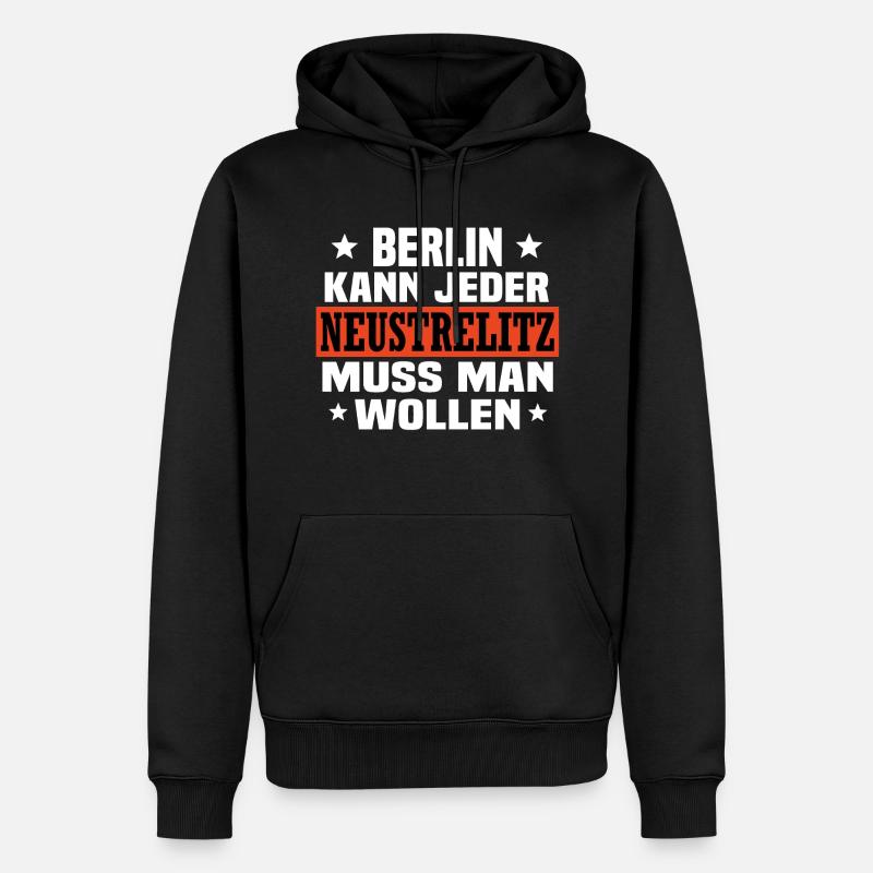 Neustrelitz - Männer Premium Bio Hoodie - Schwarz