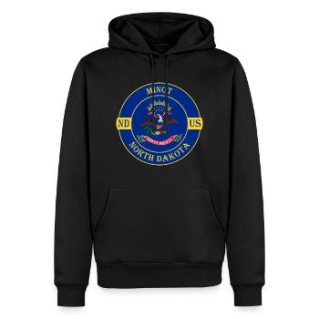 Minot North Dakota Flagge USA Reise Souvenir Abzeichen - Männer Premium Bio Hoodie - Schwarz - Vorne - Nico (187cm)