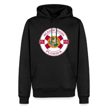 Meadow Woods Florida Flag USA Souvenir Badge - Sweat à capuche Premium bio Homme - noir - Devant - Nico (187cm)