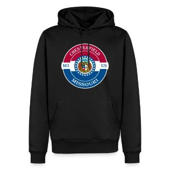 Chesterfield Missouri Flagge USA Souvenir Abzeichen - Männer Premium Bio Hoodie - Schwarz - Vorne - Nico (187cm)
