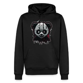 Panda effrayant - Sweat à capuche Premium bio Homme - noir - Devant - Nico (187cm)