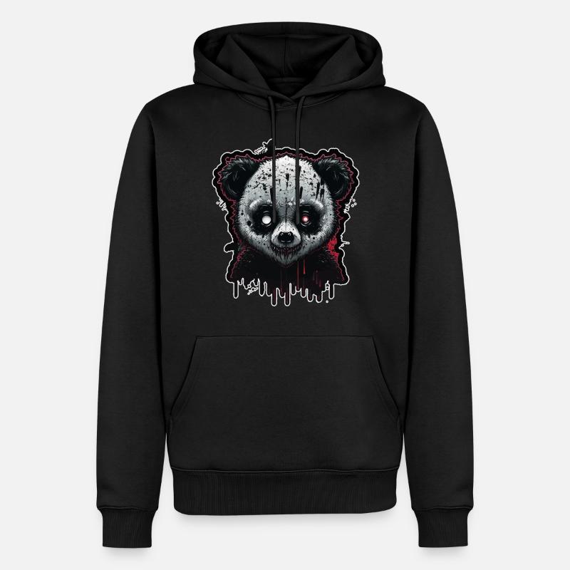Spooky Panda - Männer Premium Bio Hoodie - Schwarz