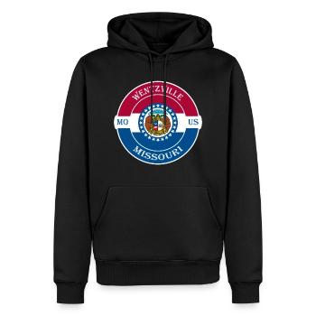 Wentzville Missouri Flagge USA Reise Souvenir Abzeichen - Männer Premium Bio Hoodie - Schwarz - Vorne - Nico (187cm)
