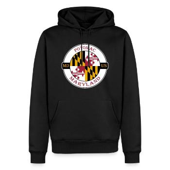 Potomac Maryland Flagge USA Reise Souvenir Abzeichen - Männer Premium Bio Hoodie - Schwarz - Vorne - Nico (187cm)
