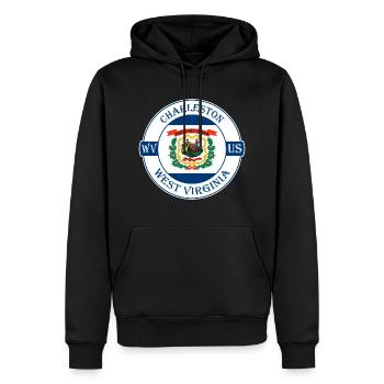 Charleston West Virginia Flagge USA Souvenir Logo - Männer Premium Bio Hoodie - Schwarz - Vorne - Nico (187cm)