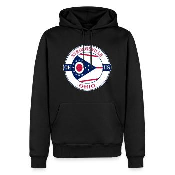 Strongsville Ohio Flagge USA Reise Souvenir Abzeichen - Männer Premium Bio Hoodie - Schwarz - Vorne - Nico (187cm)