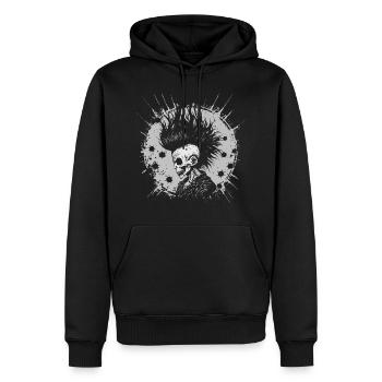 Horror Punk Zombie Skull - Männer Premium Bio Hoodie - Schwarz - Vorne - Nico (187cm)