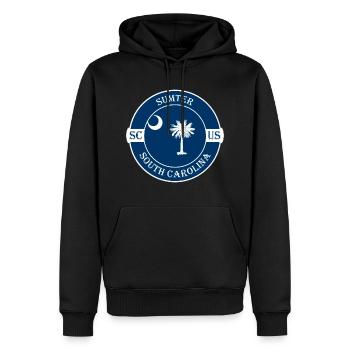 Sumter South Carolina Flagge USA Souvenir Abzeichen - Männer Premium Bio Hoodie - Schwarz - Vorne - Nico (187cm)