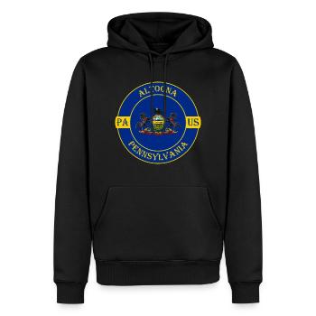 Altoona Pennsylvania Flagge USA Souvenir Abzeichen - Männer Premium Bio Hoodie - Schwarz - Vorne - Nico (187cm)