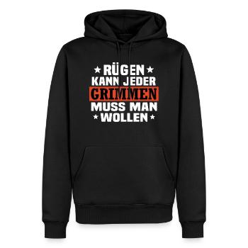 grimmen Vorpommern - Männer Premium Bio Hoodie - Schwarz - Vorne - Nico (187cm)