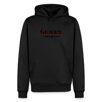 grimmen - Männer Premium Bio Hoodie - Schwarz - Vorne - Nico (187cm)