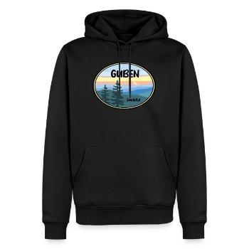 Guben - Männer Premium Bio Hoodie - Schwarz - Vorne - Nico (187cm)