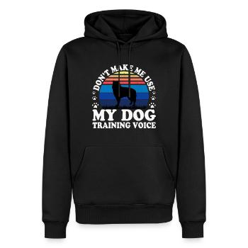 Alaskan Malamute Hundeliebhaber Silhouette Retro Sonnenuntergang - Männer Premium Bio Hoodie - Schwarz - Vorne - Nico (187cm)
