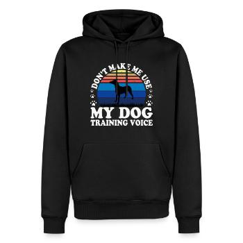 Andalou Chien Chien Amoureux Silhouette Rétro Coucher de Soleil - Sweat à capuche Premium bio Homme - noir - Devant - Nico (187cm)