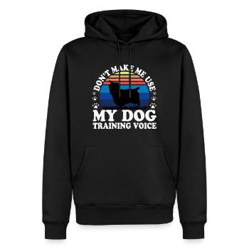 Australian Silky Terrier Dog Silhouette Retro Sun - Sweat à capuche Premium bio Homme - noir - Devant - Nico (187cm)