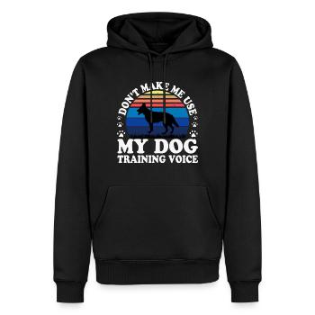 Berger Blanc Suisse Dog Silhouette Retro Sunset - Sweat à capuche Premium bio Homme - noir - Devant - Nico (187cm)
