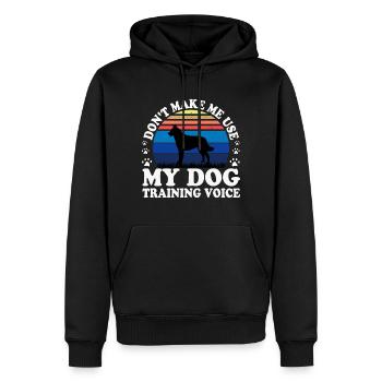 Berger Belge Laekenois Chien Silhouette Rétro - Sweat à capuche Premium bio Homme - noir - Devant - Nico (187cm)
