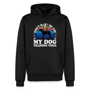 Braque du Bourbonnais Hund Silhouette Retro Sonnenuntergang - Männer Premium Bio Hoodie - Schwarz - Vorne - Nico (187cm)