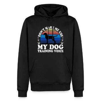Chesapeake Bay Retriever Hund Silhouette Retro Sonne - Männer Premium Bio Hoodie - Schwarz - Vorne - Nico (187cm)