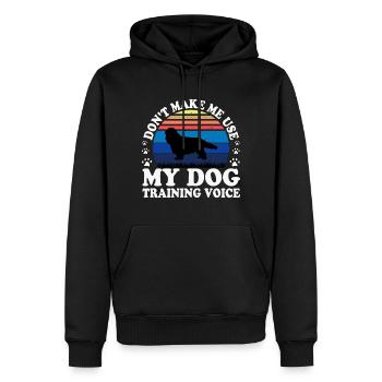 Cavalier Dog Lover Silhouette Vintage Sunset - Sweat à capuche Premium bio Homme - noir - Devant - Nico (187cm)