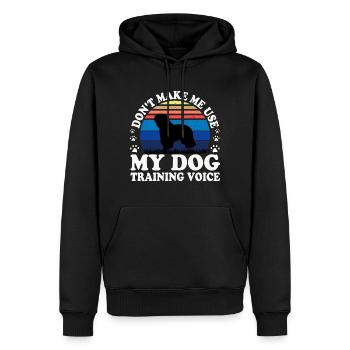 Cao Da Serra De Aires Hund Silhouette Retro Sonnenuntergang - Männer Premium Bio Hoodie - Schwarz - Vorne - Nico (187cm)