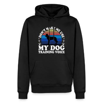 Tschechoslowakischer Wolfshund Hund Silhouette Retro Sonnenuntergang - Männer Premium Bio Hoodie - Schwarz - Vorne - Nico (187cm)