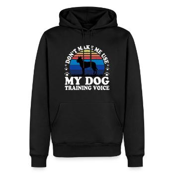 Berger Hollandais Chien Amoureux Silhouette Vintage Coucher de Soleil - Sweat à capuche Premium bio Homme - noir - Devant - Nico (187cm)