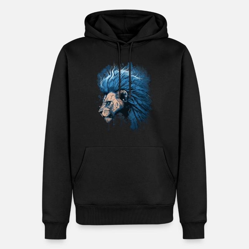 Löwe Sternzeichen - Männer Premium Bio Hoodie - Schwarz