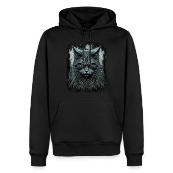 Maine-Coon-Katze - Männer Premium Bio Hoodie - Schwarz - Vorne - Nico (187cm)