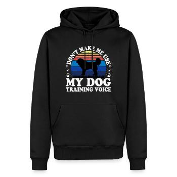 Georgischer Schäferhund Liebe Silhouette Retro Sonnenuntergang - Männer Premium Bio Hoodie - Schwarz - Vorne - Nico (187cm)