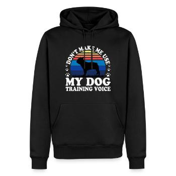 Amoureux du Bouledogue Français Silhouette Vintage Coucher de Soleil - Sweat à capuche Premium bio Homme - noir - Devant - Nico (187cm)