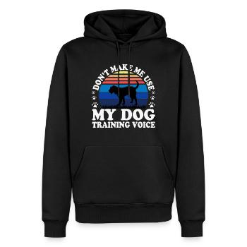 Griffon Nivernais Chien Amour Silhouette Rétro Coucher de Soleil - Sweat à capuche Premium bio Homme - noir - Devant - Nico (187cm)