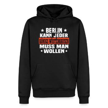 Königs wusterhausen - Männer Premium Bio Hoodie - Schwarz - Vorne - Nico (187cm)