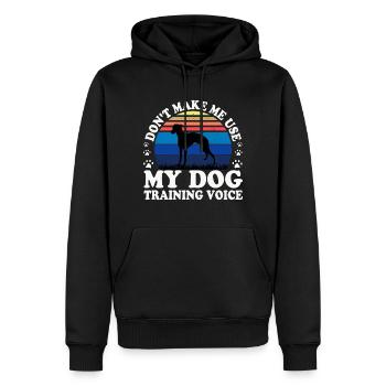 Lévrier italien chien amour silhouette rétro coucher de soleil - Sweat à capuche Premium bio Homme - noir - Devant - Nico (187cm)