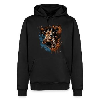 Girafe - Sweat à capuche Premium bio Homme - noir - Devant - Nico (187cm)