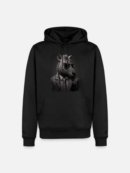 Extravagantes Zebra - Männer Premium Bio Hoodie - Schwarz