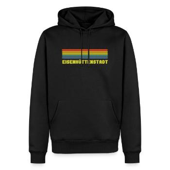 Eisenhüttenstadt Regenbogen - Männer Premium Bio Hoodie - Schwarz - Vorne - Nico (187cm)