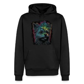 Punky Yorkshire Terrier - Sweat à capuche Premium bio Homme - noir - Devant - Nico (187cm)