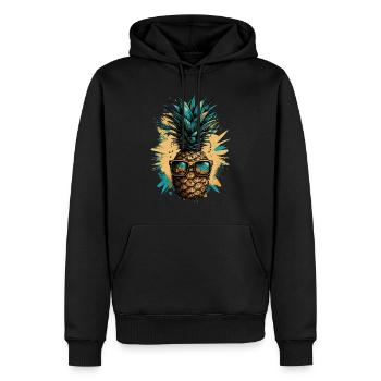 Lustiges Ananas Obst - Männer Premium Bio Hoodie - Schwarz - Vorne - Nico (187cm)
