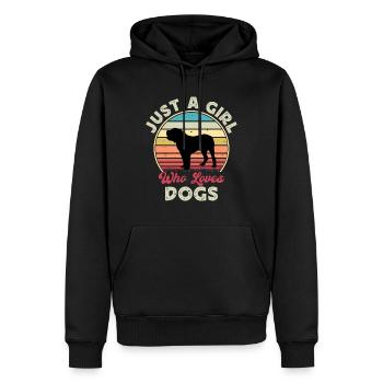 Alano Espanol Hundeliebhaber Silhouette Vintage Sonnenuntergang - Männer Premium Bio Hoodie - Schwarz - Vorne - Nico (187cm)