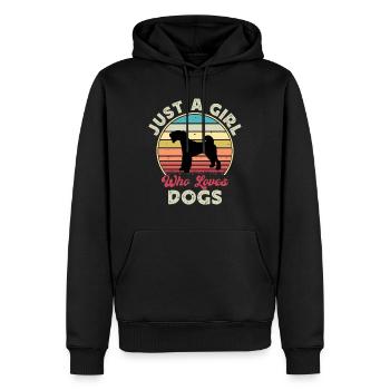 Airedale Terrier Hundeliebhaber Silhouette Retro Sonnenuntergang - Männer Premium Bio Hoodie - Schwarz - Vorne - Nico (187cm)