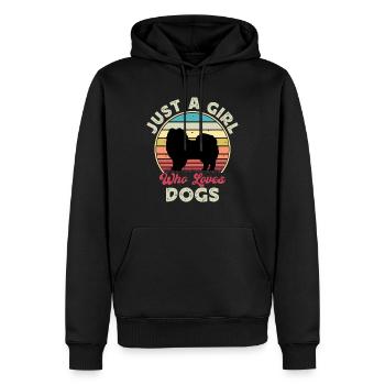 American Eskimo Dog Love Silhouette Vintage Sunset - Sweat à capuche Premium bio Homme - noir - Devant - Nico (187cm)