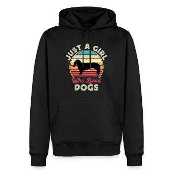 Basset Bleu De Gascogne Dog Silhouette Retro Sun - Sweat à capuche Premium bio Homme - noir - Devant - Nico (187cm)
