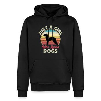 Bedlington Terrier Dog Silhouette Rétro Coucher de soleil - Sweat à capuche Premium bio Homme - noir - Devant - Nico (187cm)