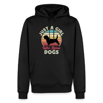 Basset Griffon Vend Grand Dog Silhouette Retro - Men’s Premium Organic Hoodie - black - Front - Nico (187cm)