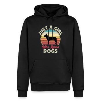 Berger Belge Tervuren Chien Silhouette Rétro - Sweat à capuche Premium bio Homme - noir - Devant - Nico (187cm)