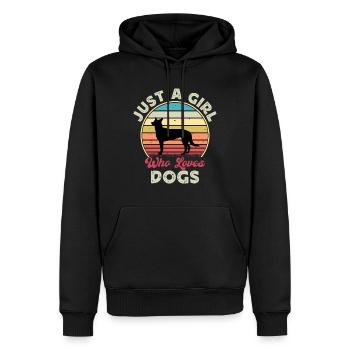 Berger Belge Malinois Chien Silhouette Rétro - Sweat à capuche Premium bio Homme - noir - Devant - Nico (187cm)