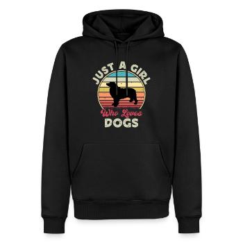 Berner Laufhund Dog Love Silhouette Vintage Sunset - Sweat à capuche Premium bio Homme - noir - Devant - Nico (187cm)